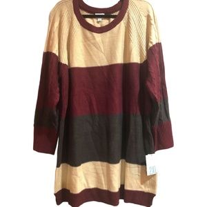 LuLaRoe Lauren Color-Block Sweater Dress 2XL NWT
